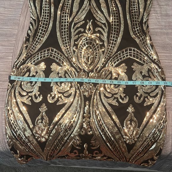 NWOT: J. Our Gold & Black Sequin Dress, Plus Size 1X - Picture 13 of 14